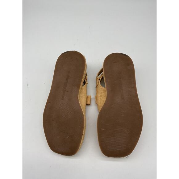 Loeffler Randall Beige Raffia Two Band Platform Sandals Size 6 - Picture 4 of 6